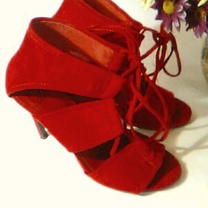 Heart in D Red Vegan Heels